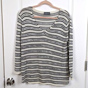Wooden Ships | Black Cream Striped Sweater Size Small/Medium